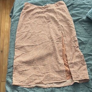Abercrombie & Fitch Brown light tan/orange Midi Skirt with slit
